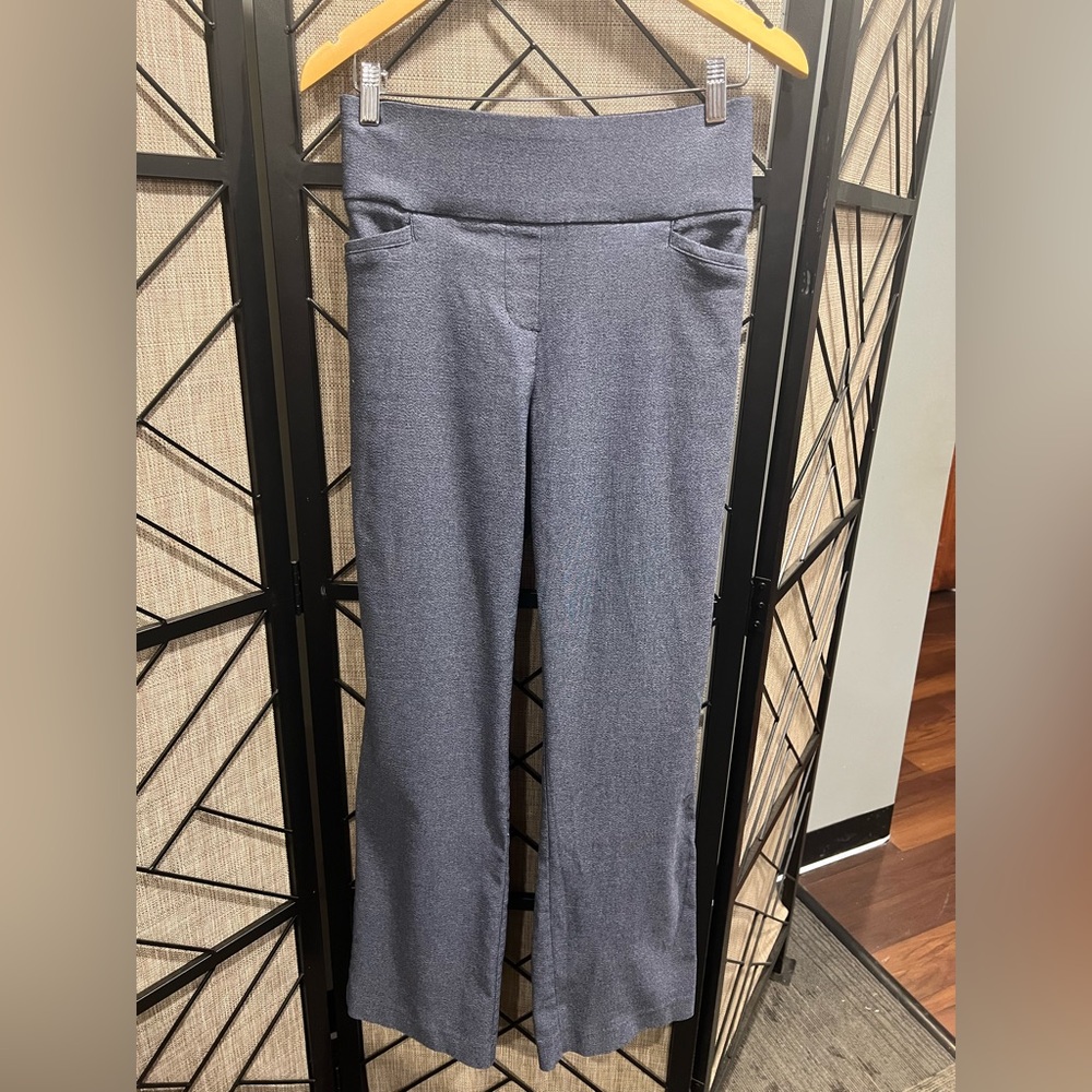 Apt. 9 XL Tummy Control Blue/Gray Slip On Trousers Bootcut